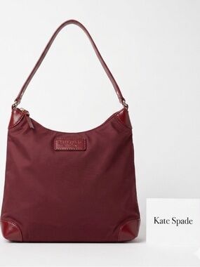 KATE SPADE Medium Sized Nylon Shoulder Bag with Leather